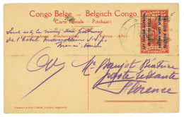 1918 P./Stat 10c Canc. BPC N°12 To FLORENCE(ITALY). BELGIAN CONGO S.C. Certificate(1993). Vf. - Brieven En Documenten