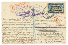 1917 25c Canc. BCP N°11 On REGISTERED Card Via SUEZ + CENSURE MILITAIRE To ENGLAND. Vvf. - Brieven En Documenten