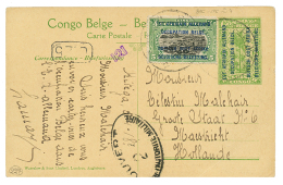 1918 P./Stat 5c + 5c Canc. BPC N°4 + Censor OUVERT AUTORITE MILITAIRE On Card (Entrée Des BELGES à TAB - Covers & Documents