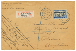 1917 25c Canc. TABORA + REGISTERED LABEL POSTES MILITAIRES N°1 On Envelope To ENGLAND. Superb. - Covers & Documents