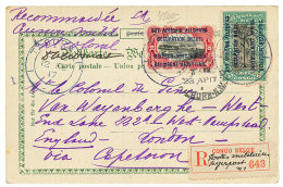 1917 10c + 15c Canc. BPC N°1 Sent REGISTERED To ENGLAND Via CAPETOWN. RARE. Superb. - Brieven En Documenten