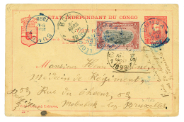 BOMOKANDI Via BUMBA : 1898 P./Stat 10c Datelined "BOMOKANDI"+ 5c Canc. BUMBA To BELGIUM. Central Crease. Vf. - Other & Unclassified