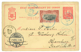 BASOKO : 1897 P./Stat 10c Datelined "FALLS" + 5c Canc. BASOKO To GERMANY. Very Light Crease. Vf. - Other & Unclassified