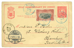 BASOKO : 1897 P./Stat 10c Datelined "FALLS" + 5c Canc. BASOKO To GERMANY. Very Light Crease. Vf. - Autres & Non Classés