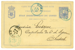 LEMBA Via N'ZOBE : 1896 P./Stat 15c Datelined "LEMBA" (+ Reply 10c Unused) Canc. N'ZOBE To BELGIUM. BELGIAN CONGO S.C. C - Other & Unclassified