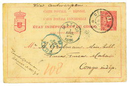 REPLY CARD : 1896 BELGIAN CONGO REply CARD Canc. UTRECHT To "TUCA TUCA MATADI". RARE. BELGIAN CONGO S.C. Certificate(199 - Autres & Non Classés