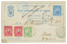 1896 P./Stat 15c + 5c+ 10c(x2) Canc. MATADI + RECOMMANDE To BELGIUM. Small Fault. RARE. Vf. - Autres & Non Classés