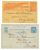 GOMBI + "TCHIMIBANE" : 1893 P./St 15c Datelined "GOMBI EQUATEUR" Canc. LEOPOLDVILLE To BELGIUM And 1899 P./Stat 10c Date - Autres & Non Classés