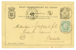 FIRST ISSUE : 1893 FIRST ISSUE 5c Canc. MATADI On 10c P./Stat To BELGIUM. SCARCE. Superb. - Other & Unclassified