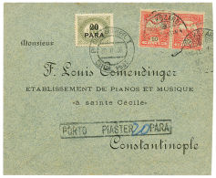 1906 HUNGARY 10f(x2) Canc. SZEKSZARD On Envelope To CONSTANTINOPEL Taxed With AUSTRIAN LEVANT 20p POSTAGE DUE Canc. CONS - Levant Autrichien