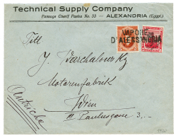 1920 EGYPT 5m + 10m Canc. VAPORE D'ALESSANDRIA On Commercial Envelope To AUSTRIA. Superb. - Levant Autrichien