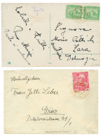 1912/13 2 Maritime Covers With ALEXANDRIEN-TRIEST Cachet On Stamps From EGYPT Or AUSTRIA. Vf. - Levant Autrichien