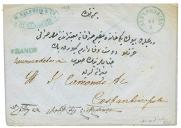 ALEXANDRIEN + FRANCO On Envelope To CONSTANTINOPLE(TURKEY). Superb. - Levante-Marken