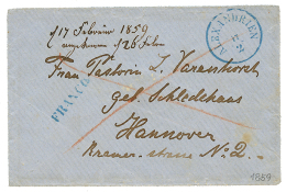 1859 ALEXANDRIEN + FRANCO On Small Envelope To HANNOVER (GERMANY). Superb. - Levante-Marken