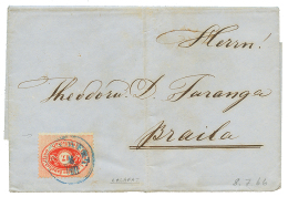 DDSG : 1866 17kr With Variety Canc. CALAFAT On Entire Letter To BRAILA. Vf. - Altri & Non Classificati