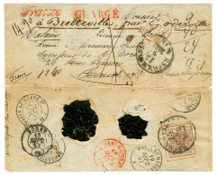 1857 6kr Canc. WIEN RECOM. On Reverse Of REGISTERED Envelope To FRANCE. Small Faults. Vf. - Andere & Zonder Classificatie