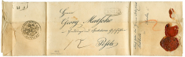 SERBIA : 1832 SEMLIN Cachet On Entire Letter From BELGRAD To PEST. Verso, Superb Desinfected Wax Seal . Vvf. - Other & Unclassified
