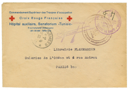 194? ARMME FRANCAISE D'OCCUPATION/SANATORIUM TUNISIE/SERVICE DE SANTE + POSTE AUX ARMEES Sur Enveloppe Avec Entete CROIX - Brieven En Documenten