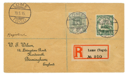 ANGLO-FRENCH OCCUPATION : 1915 5pf + GOLD COAST 2d Obl. LOME TOGO Pour L'ANGLETERRE. TTB. - Covers & Documents