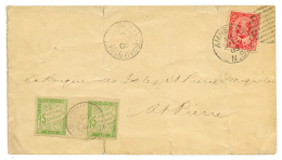 1905 CANADA 2c Obl. AMHERST N.S Sur Env(plis) Pour ST PIERRE ET MIQUELON Taxée Avec CG Paire Inter Panneau Du 15c - Briefe U. Dokumente