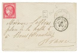 1874 CG 80c CERES TB Margé + ST PIERRE ET MIQUELON Sur Enveloppe Pour La FRANCE. Signé JAMET. TB. - Briefe U. Dokumente