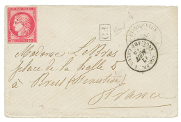 1874 CG 80c CERES TB Margé + ST PIERRE ET MIQUELON Sur Enveloppe Pour La FRANCE. Signé JAMET. TB. - Brieven En Documenten