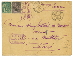 1889 CG 5c + 10c Obl. SAINT LOUIS SENEGAL + "CORRESPONDANCE DES ARMEES" Manus. Sur Enveloppe Au Tarif Militaire Pour PAR - Brieven En Documenten