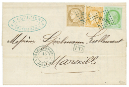 1875 CG CERES 5c + 15c + 30c , Tous TB Margés Obl. Losange Bleu GOR + SENEGAL ET DEP. GOREE Sur Lettre Avec Texte - Brieven En Documenten