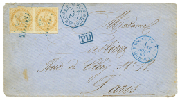 1869 Paire 10c AIGLE Obl. SNG + CORR. D'ARMEES ST LOUIS Sur Enveloppe Pour PARIS. TTB. - Brieven En Documenten