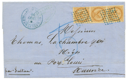 1864 Magnifique Bande De 3 Du 10c AIGLE Sur Lettre De ST DENIS Pour L' ILE MAURICE. Superbe. - Cartas & Documentos