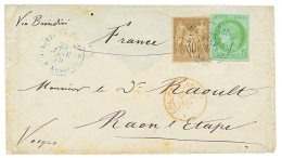 1879 COLONIES GENERALES 5c CERES + 30c SAGE, TB Margés Obl. MAYOTTE ET DEP. NOSSI-BE Sur Enveloppe Via BRINDISI P - Brieven En Documenten