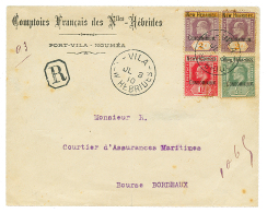 1910 1/2d+ 1d+ 2d(x2) Obl. VILA NEW HEBRIDES Sur Env. RECOM. Pour La FRANCE. TB. - Andere & Zonder Classificatie