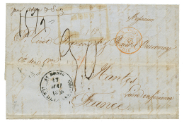 MAYOTTE Via REUNION & ALEXANDRIE(EGYPTE) : 1854 ST DENIS ILE DE LA REUNION + Taxe 30 (double Port) Sur Lettre Avec T - Andere & Zonder Classificatie