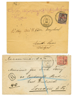 1897 50c RECOMMANDE De SAFI Pour LONDRES Et 1898 25c Obl. FEZ Pour Le SENEGAL. TB. - Cartas & Documentos