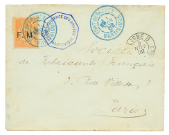 1902 FRANCE Timbre F.M à 15c Obl. FORT DE FRANCE + LIGNE D PAQ FR Sur Env. Pour PARIS. TTB. - Covers & Documents