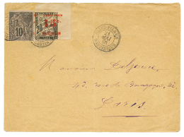 1891 CG 10c + 15c S/ 20c Coin De Feuille Obl. ST PIERRE Sur Enveloppe(pd) Pour PARIS. TTB. - Brieven En Documenten