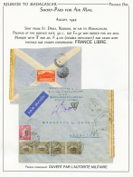 1944/47 2 Lettres De REUNION Ou USA Avec Timbres TAXES FRANCE LIBRES. TTB. - Covers & Documents