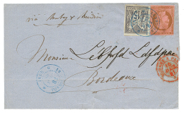 1881 CG 10c CERES + 15c SAGE Gris(rare) Obl. INDE PONDICHERY Sur Lettre Pour La FRANCE. TB. - Brieven En Documenten