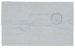Paquebot "ERYMANTHE" : 1866 Cachet Rarissime ERYMANTHE Au Verso D'une Lettre De PONDICHERY(timbres Découpé - Brieven En Documenten