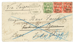 SUISSE Pour LE LAOS : 1903 SUISSE 5c+ 10c(x2) Obl. BASEL Sur Env. Pour PAK HIN BOUN (LAOS), Redirigée à SA - Covers & Documents