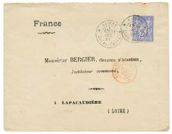 1881 CG 25c SAGE TTB Margé Obl. SAIGON COCHINCHINE Sur Enveloppe Pour La FRANCE. Superbe. - Covers & Documents