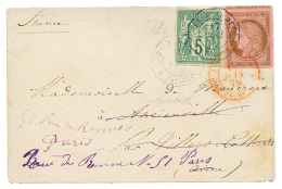 1879 Mixte CG 5c SAGE + 10c CERES Obl. CORR. D'ARMEES SAIGON Sur Env. Pour PARIS. RARE. TTB. - Covers & Documents