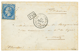 1866 20c(pd) Obl. ANCRE + Cachet Rare CORR. D'ARMEES INDO-CHINE Sur Enveloppe Pour La FRANCE. Ex. Collection SCHATZKES. - Cartas & Documentos