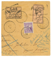 1922 TAG PA N°5 + N°8 Obl. AVION Sur Fragment De Lettre. RARE. Cote Des Timbres = 2900 €. TB. - Cartas & Documentos