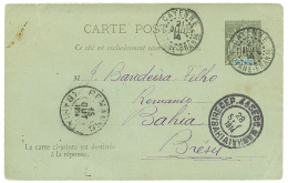 1914 Entier 10c Obl. CAYENNE à Destination De BAHIA (BRESIL). TTB. - Cartas & Documentos