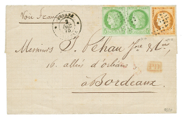 1875 CG CERES Paire 5c + 40c(oxydé) Sur Lettre De CAYENNE Pour BORDEAUX. TB. - Cartas & Documentos