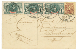 1913 1c(x3) + 2c Obl. DEUTCHE SEEPOST/HAMBURG WESTAFRIKA Sur Carte Pour La FRANCE. RARE. TB. - Cartas & Documentos