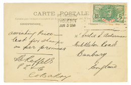 1909 5c Obl. PAQUEBOT Sur Carte(GUINEE Marchand De Boeuf) Pour L'ANGLETERRE. TB. - Covers & Documents