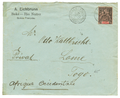 GUINEE Pour Le TOGO ALLEMAND : 1906 25c Obl. CONAKRY Sur Env(BOKE RIO-NUNEZ) Pour LOME. Verso, LOME TOGOGEBIET + FREETOW - Covers & Documents