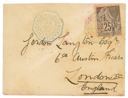 1892 CG 25 Obl. LOANGO A BORDEAUX L.L N°2 Sur Env. De CONAKRY Pour L'ANGLETERRE. TB. - Cartas & Documentos
